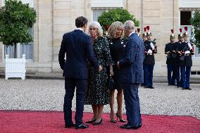 King Charles III and Queen Camilla at the Elysee Palace - Paris