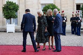 King Charles III and Queen Camilla at the Elysee Palace - Paris