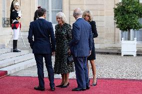 King Charles III and Queen Camilla at the Elysee Palace - Paris