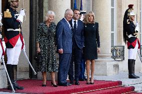 King Charles III and Queen Camilla at the Elysee Palace - Paris