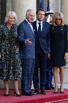 King Charles III and Queen Camilla at the Elysee Palace - Paris