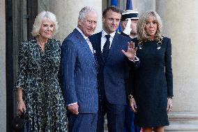 King Charles III and Queen Camilla at the Elysee Palace - Paris