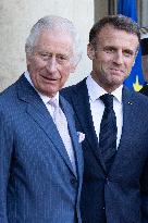 King Charles III and Queen Camilla at the Elysee Palace - Paris