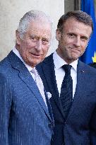 King Charles III and Queen Camilla at the Elysee Palace - Paris