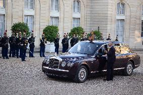 King Charles III and Queen Camilla at the Elysee Palace - Paris