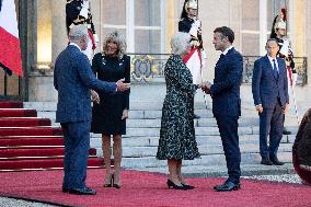 King Charles III and Queen Camilla at the Elysee Palace - Paris