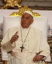 Pope Francis Visits Marseille - At the Basilica of Notre Dame de la Garde