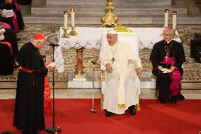 Pope Francis Visits Marseille - At the Basilica of Notre Dame de la Garde