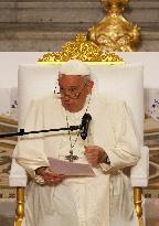 Pope Francis Visits Marseille - At the Basilica of Notre Dame de la Garde