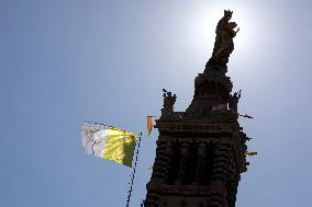 Pope Francis Visits Marseille - At the Basilica of Notre Dame de la Garde