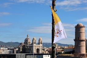 Pope Francis Visits Marseille - At the Basilica of Notre Dame de la Garde