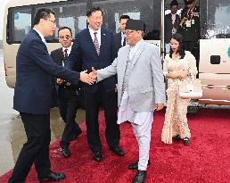 CHINA-ZHEJIANG-HANGZHOU-ASIAN GAMES-NEPALESE PM-ARRIVAL (CN)