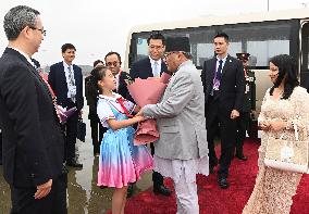 CHINA-ZHEJIANG-HANGZHOU-ASIAN GAMES-NEPALESE PM-ARRIVAL (CN)