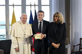 Pope Francis Visits Marseille - Meeting With President Macron