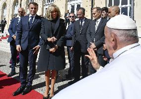 Pope Francis Visits Marseille - Meeting With President Macron