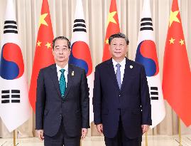 CHINA-ZHEJIANG-HANGZHOU-XI JINPING-ROK PM-MEETING (CN)