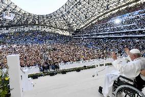 Pope Francis Visits Marseille - Mass At The Stadium