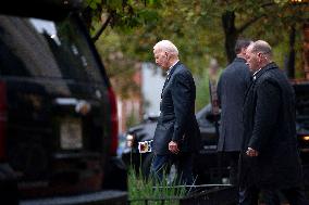 US President Joe Biden Attends Afternoon Mass in Washington, DC