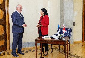 The President of Georgia visiting Estonia