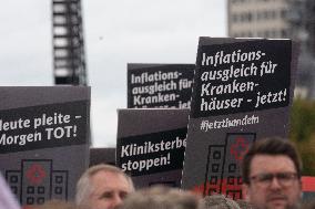 Hospital Workers Go On Strike Against Federal Policy In Duesseldorf