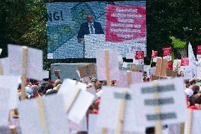 Hospital Workers Go On Strike Against Federal Policy In Duesseldorf