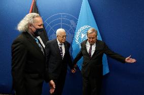 UN Secretary General Meets With President Of The State Of Palestine
