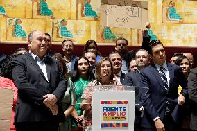 Xochitl Galvez, Presidential Candidate, Meets With Legislators From The Broad Front For Mexico