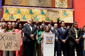 Xochitl Galvez, Presidential Candidate, Meets With Legislators From The Broad Front For Mexico