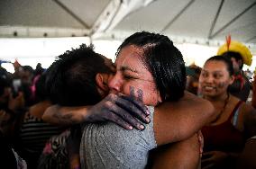 Indigenous People Celebrate The Positive Outcome Of The 'Temporal Milestone' Trial In Front Of The Supreme Court In Brasilia