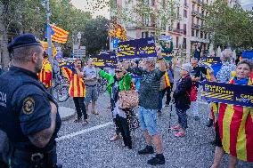 Protest At The Meeting Of EU Transport Ministers In Barcelona.