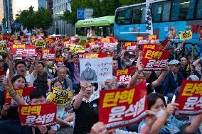 Candlelight Vigil For Impeachment Of President Yoon Suk Yeol In Seoul