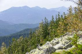 Gorgany mountain range in Ivano-Frankivsk Region