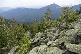 Gorgany mountain range in Ivano-Frankivsk Region