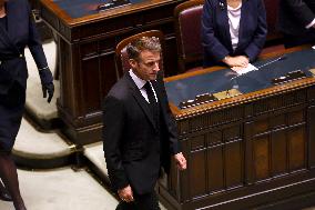 President Macron At Late Italian President Napolitano State Funeral - Rome