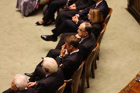 President Macron At Late Italian President Napolitano State Funeral - Rome