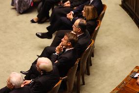 President Macron At Late Italian President Napolitano State Funeral - Rome