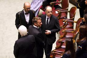 President Macron At Late Italian President Napolitano State Funeral - Rome