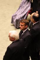 President Macron At Late Italian President Napolitano State Funeral - Rome