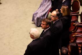 President Macron At Late Italian President Napolitano State Funeral - Rome