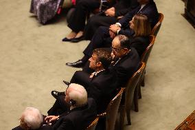 President Macron At Late Italian President Napolitano State Funeral - Rome