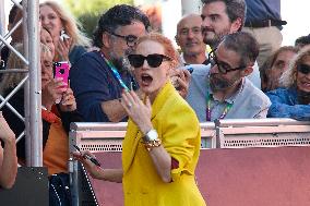 Jessica Chastain Arrived To San Sebastián During The 71st San Sebastian International Film Festival