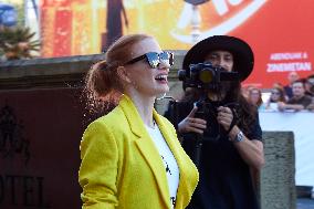 Jessica Chastain Arrived To San Sebastián During The 71st San Sebastian International Film Festival