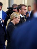 President Macron At Late Italian President Napolitano State Funeral - Rome