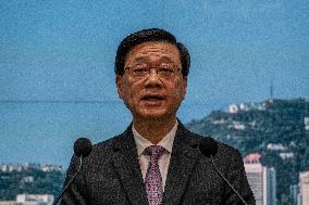 Hong Kong John Lee Press Briefing Before Exco Meeting