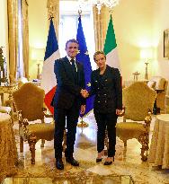 Macron And Meloni Meet - Rome
