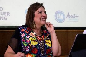 Xochitl Galvez, Presidential Candidate At A Forum On Indigenous Peoples In Mexico