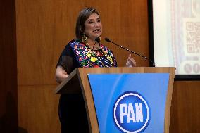 Xochitl Galvez, Presidential Candidate At A Forum On Indigenous Peoples In Mexico