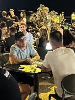 Jean-Claude Van Damme During A Dinner With Friends - Italy