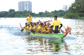 (SP) MYANMAR-YANGON-DRAGON BOAT-ASIAN GAMES-TRAINING
