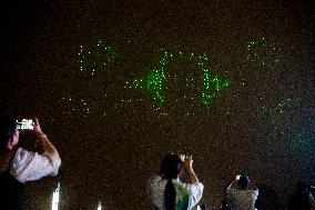 A Drone Light Show Celebrates The Mid-Autumn Festival in Nanjing